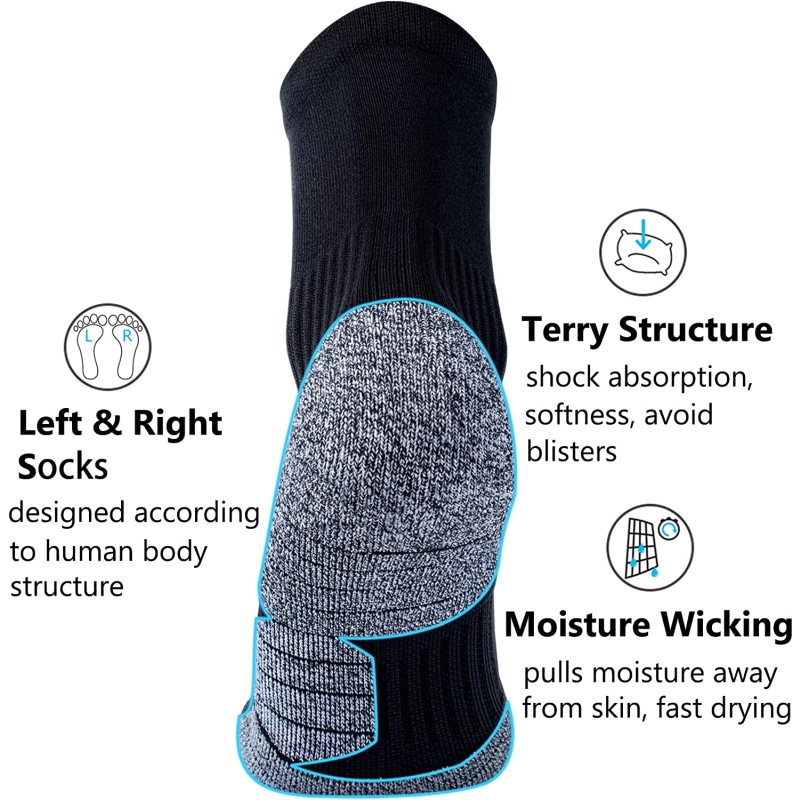CWVLC Compression Athletic Quarter Socks Cushioned (4-Pair) for Men Women Kids - Image 4